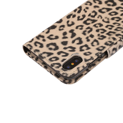 For iPhone X Leopard Pattern PU + PC Horizontal Flip Leather Protective Case with Holder & Card Slots(Brown)-garmade.com