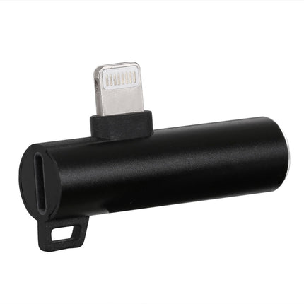 2 in 1 Ball Head Shape 8 Pin + 3.5mm to 8 Pin Male Charging Audio Adapter(Black)-garmade.com