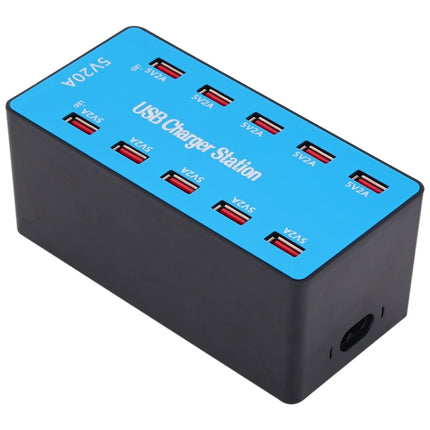 A5B 100W 10 Ports USB Smart Charging Station with Indicator Light, US Plug-garmade.com