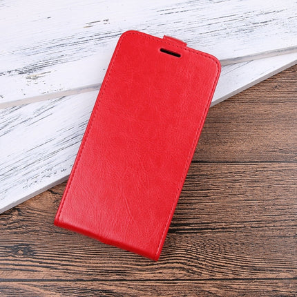 For iPhone X / XS Crazy Horse Texture Vertical Flip Leather Case with Card Slot & Photo Frame (Red)-garmade.com
