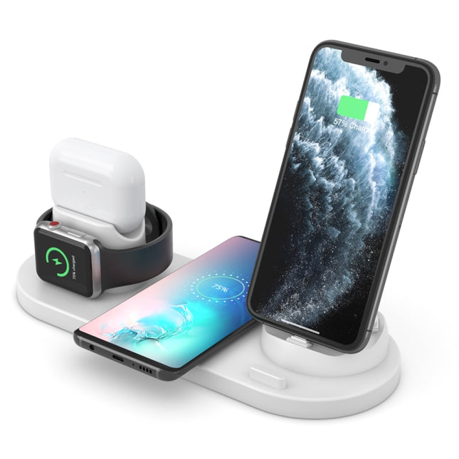 HQ-UD15-upgraded 6 in 1 Wireless Charger For iPhone, Apple Watch, AirPods and Other Android Phones(White)-garmade.com