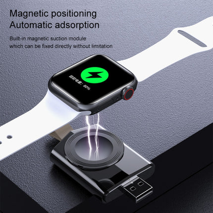K03 Universal Portable Magnetic Wireless Charger for Apple Watch Series 6 / 5 / SE / 4 / 3 / 2 / 1 (White)-garmade.com