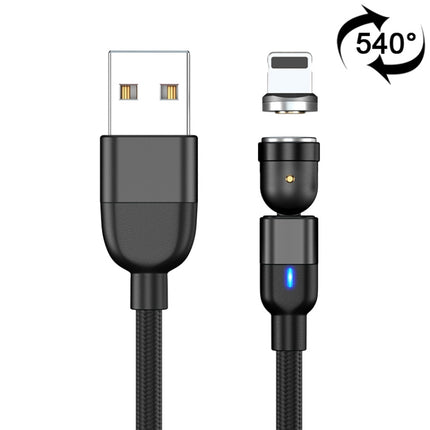 2m 3A Output USB to 8 Pin 540 Degree Rotating Magnetic Data Sync Charging Cable(Black)-garmade.com