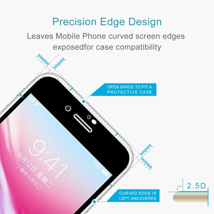 For iPhone 8 Plus 0.26mm 9H Surface Hardness 2.5D Explosion-proof Full Screen Silk-screen Tempered Glass Screen Film (Black)-garmade.com