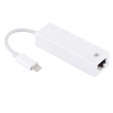 NK107A1 8 Pin to RJ45 Ethernet LAN Network Adapter Cable for iPhone / iPad Series, Total Length: 16cm(White)-garmade.com