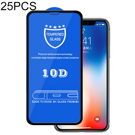 25 PCS 9H 10D Full Screen Tempered Glass Screen Protector for iPhone 11 / XR-garmade.com