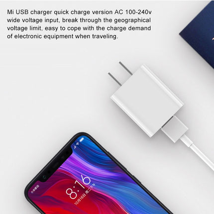 Original Xiaomi 18W Wall Charger Adapter Single Port USB Quick Charger, US Plug-garmade.com