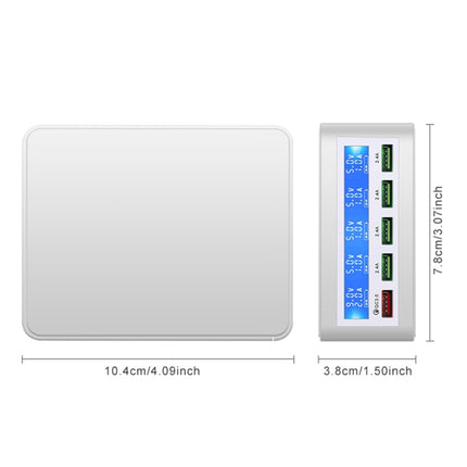 40W QC3.0 2.4A 4-USB Ports Fast Charger Station Travel Desktop Charger Power Adapter with LCD Digital Display, UK Plug-garmade.com