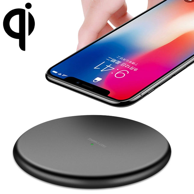 TOVYS-KC-N5 9V 1A Output Frosted Round Wire Qi Standard Fast Charging Wireless Charger, Cable Length: 1m(Black)-garmade.com
