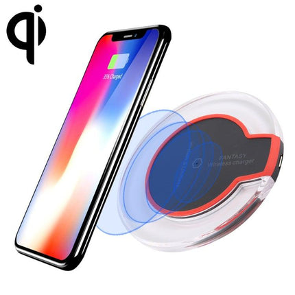 FANTASY 5V 1A Output Qi Standard Ultra-thin Wireless Charger with Charging Indicator, Support QI Standard Phones(Black)-garmade.com