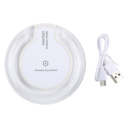 FANTASY 5V 1A Output Qi Standard Ultra-thin Wireless Charger with Charging Indicator, Support QI Standard Phones(White)-garmade.com