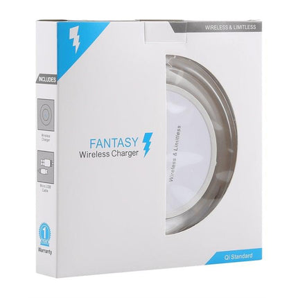 FANTASY 5V 1A Output Qi Standard Ultra-thin Wireless Charger with Charging Indicator, Support QI Standard Phones(White)-garmade.com