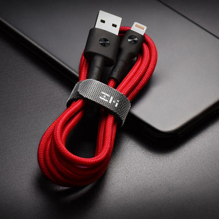 Original Xiaomi youpin ZMI MFI Certificated Braided 1m ZMI 8 Pin to USB Data Cable Charge Cord(Red)-garmade.com
