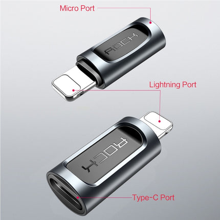 ROCK 2.1A Portable USB-C/Type-C to 8 Pin Audio Converter Earphone Adapter-garmade.com