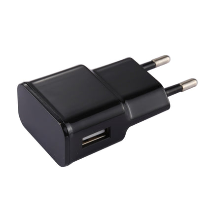 For iPhone 5V 2.1A Intellgent Identification USB Charger with 1m USB to 8 Pin Charging Cable, EU Plug(Black)-garmade.com
