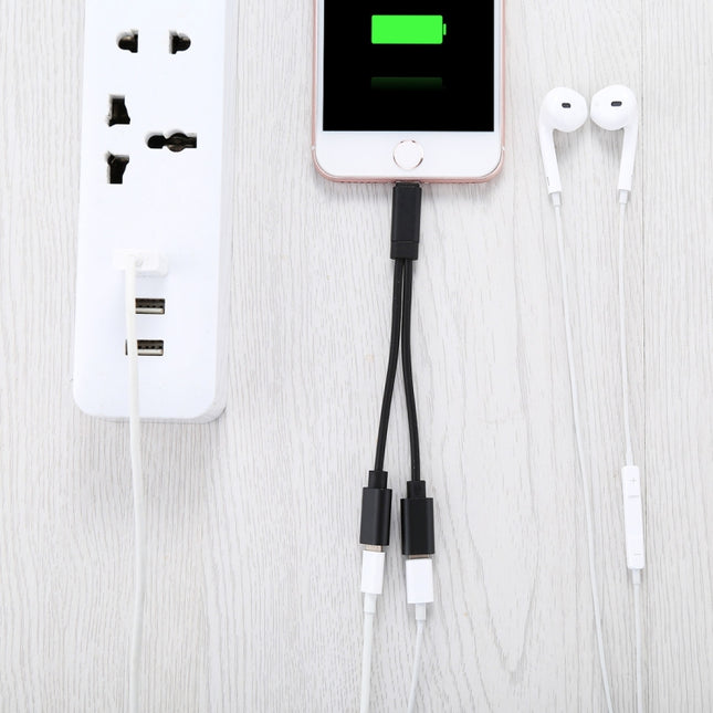 12cm 8 Pin Male to Dual 8 Pin Female Adapter Cable, For iPhone XR / iPhone XS MAX / iPhone X & XS / iPhone 8 & 8 Plus / iPhone 7 & 7 Plus / iPhone 6 & 6s & 6 Plus & 6s Plus / iPad, Support IOS 11.2(Black)-garmade.com