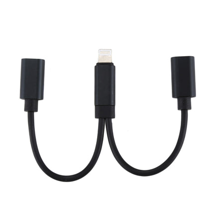 12cm 8 Pin Male to Dual 8 Pin Female Adapter Cable, For iPhone XR / iPhone XS MAX / iPhone X & XS / iPhone 8 & 8 Plus / iPhone 7 & 7 Plus / iPhone 6 & 6s & 6 Plus & 6s Plus / iPad, Support IOS 11.2(Black)-garmade.com
