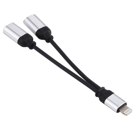12cm 8 Pin Male to Dual 8 Pin Female Adapter Cable, For iPhone XR / iPhone XS MAX / iPhone X & XS / iPhone 8 & 8 Plus / iPhone 7 & 7 Plus / iPhone 6 & 6s & 6 Plus & 6s Plus / iPad, Support IOS 11.2(Silver)-garmade.com