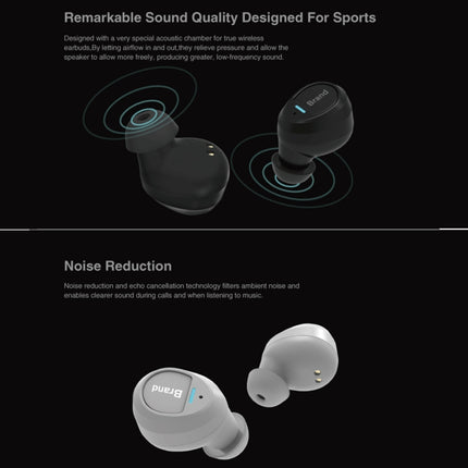 Universe XHH-ES62 IPX5 Waterproof Noise Cancelling Earbuds Sports Wireless Bluetooth V4.2 Headset with Charging Case, For iPhone, Samsung, Huawei, Xiaomi, HTC and Other Smartphones(Black)-garmade.com