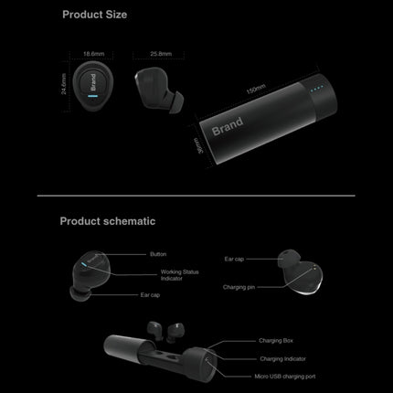 Universe XHH-ES62 IPX5 Waterproof Noise Cancelling Earbuds Sports Wireless Bluetooth V4.2 Headset with Charging Case, For iPhone, Samsung, Huawei, Xiaomi, HTC and Other Smartphones(Purple)-garmade.com