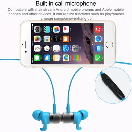 Universe XHH-O300 Noise Cancelling Magnetic Earbuds Wireless Bluetooth Sports Headset, For iPhone, Samsung, Huawei, Xiaomi, HTC and Other Smartphones(Blue)-garmade.com
