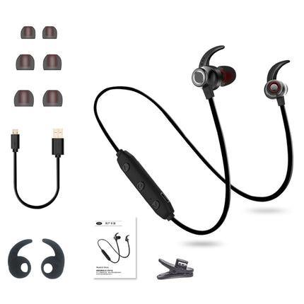 XRM-X5 Sports IPX4 Waterproof Magnetic Earbuds Wireless Bluetooth V4.1 Stereo In-ear Headset, For iPhone, Samsung, Huawei, Xiaomi, HTC and Other Smartphones(Black)-garmade.com