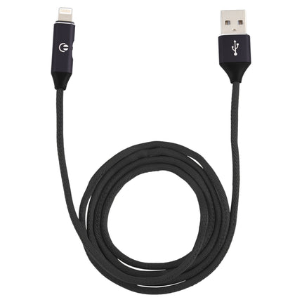 Multifunction 1m 3A 8 Pin Male & 8 Pin Female to USB Nylon Braided Data Sync Charging Audio Cable(Black)-garmade.com