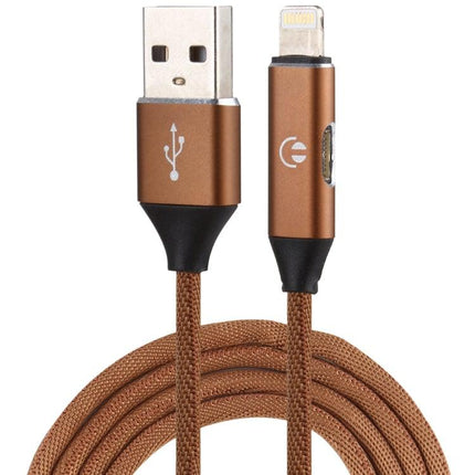 Multifunction 1m 3A 8 Pin Male & 8 Pin Female to USB Nylon Braided Data Sync Charging Audio Cable(Brown)-garmade.com