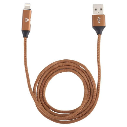 Multifunction 1m 3A 8 Pin Male & 8 Pin Female to USB Nylon Braided Data Sync Charging Audio Cable(Brown)-garmade.com