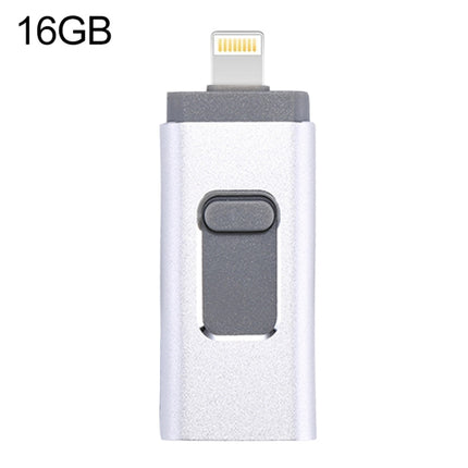 easyflash RQW-01B 3 in 1 USB 2.0 & 8 Pin & Micro USB 16GB Flash Drive(Silver)-garmade.com