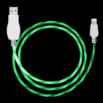LED Flowing Light 1m USB to 8 Pin Data Sync Charge Cable for iPhone, iPad(Green)-garmade.com