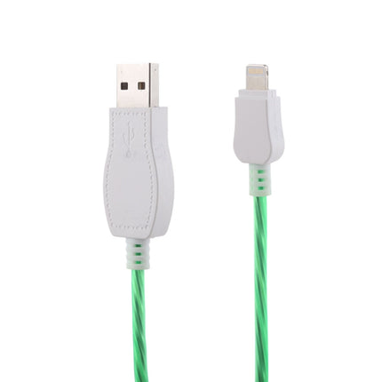LED Flowing Light 1m USB to 8 Pin Data Sync Charge Cable for iPhone, iPad(Green)-garmade.com