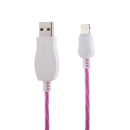 LED Flowing Light 1m USB to 8 Pin Data Sync Charge Cable for iPhone, iPad(Magenta)-garmade.com