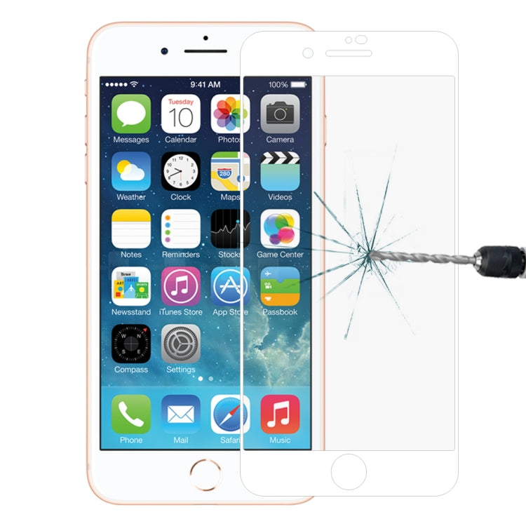 Anti-scratch 9H Full Screen HD Tempered Glass Film for iPhone 8 Plus & 7 Plus(White)-garmade.com