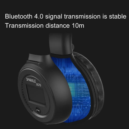 ZEALOT B570 Stereo Wired Wireless Bluetooth Subwoofer Headset with LED Color Screen Design & HD Microphone & FM, For Mobile Phones & Tablets & Laptops, Support 32GB TF Card Maximum(Black)-garmade.com