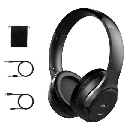 ZEALOT B26T Stereo Wired Wireless Bluetooth 4.0 Subwoofer Headset with 3.5mm Universal Audio Cable Jack & HD Microphone, For Mobile Phones & Tablets & Laptops, Support 32GB TF Card Maximum(Black)-garmade.com