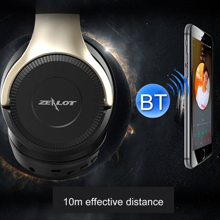 ZEALOT B26T Stereo Wired Wireless Bluetooth 4.0 Subwoofer Headset with 3.5mm Universal Audio Cable Jack & HD Microphone, For Mobile Phones & Tablets & Laptops, Support 32GB TF Card Maximum(Black)-garmade.com