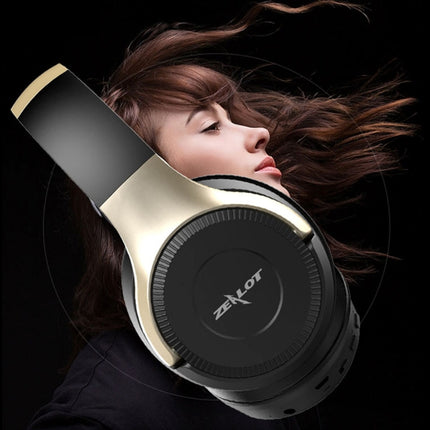ZEALOT B26T Stereo Wired Wireless Bluetooth 4.0 Subwoofer Headset with 3.5mm Universal Audio Cable Jack & HD Microphone, For Mobile Phones & Tablets & Laptops, Support 32GB TF Card Maximum(Gold)-garmade.com