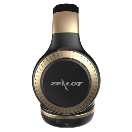 ZEALOT B20 Stereo Wired Wireless Bluetooth 4.0 Subwoofer Headset with 3.5mm Universal Audio Cable Jack & HD Microphone, For Mobile Phones & Tablets & Laptops(Gold)-garmade.com
