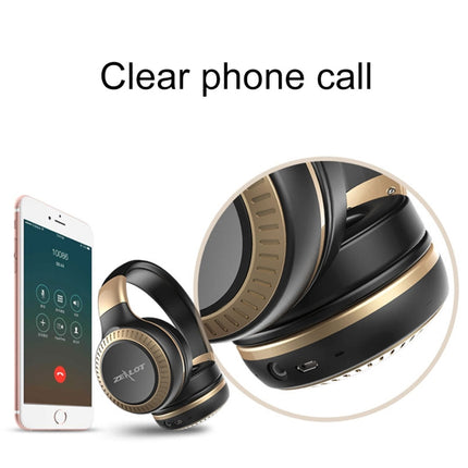 ZEALOT B20 Stereo Wired Wireless Bluetooth 4.0 Subwoofer Headset with 3.5mm Universal Audio Cable Jack & HD Microphone, For Mobile Phones & Tablets & Laptops(Gold)-garmade.com
