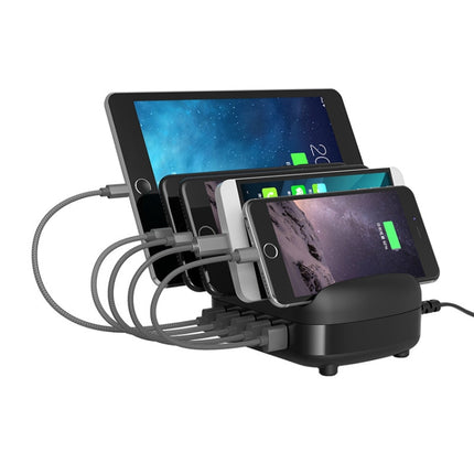 ORICO DUK-5P 40W 5 USB Ports Smart Charging Station with Phone & Tablet Stand(Black)-garmade.com