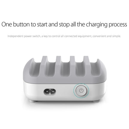 ORICO DUK-5P 40W 5 USB Ports Smart Charging Station with Phone & Tablet Stand(Black)-garmade.com