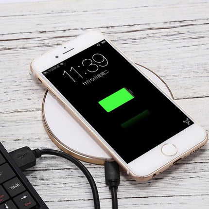 Q21 Fast Charging Wireless Charger Station with Indicator Light(Gold)-garmade.com
