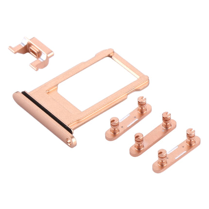 Card Tray + Volume Control Key + Power Button + Mute Switch Vibrator Key for iPhone 8 Plus(Gold)-garmade.com
