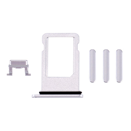 Card Tray + Volume Control Key + Power Button + Mute Switch Vibrator Key for iPhone 8 Plus (Silver)-garmade.com