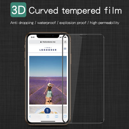 MOFI 9H 3D Explosion-proof Curved Screen Tempered Glass Film for iPhone XS Max (Black)-garmade.com