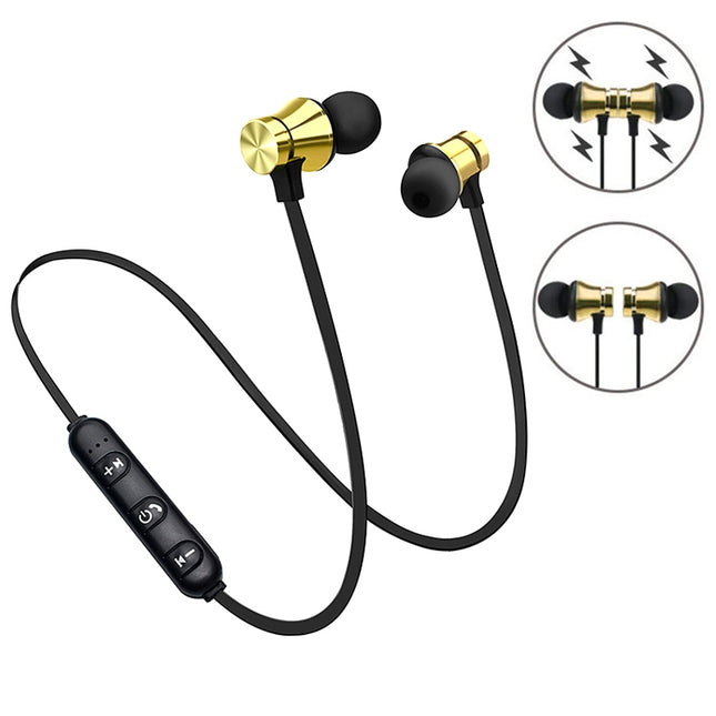 XT11 Magnetic In-Ear Wireless Bluetooth V4.2 Earphones(Gold)-garmade.com