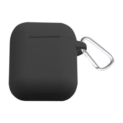 Thicken Cover Anti-drop Dust-proof Buckle Bluetooth Earphone Silicone Case for Apple Airpods(Black)-garmade.com