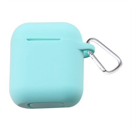 Thicken Cover Anti-drop Dust-proof Buckle Bluetooth Earphone Silicone Case for Apple Airpods(Baby Blue)-garmade.com