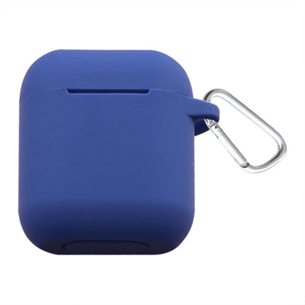 Thicken Cover Anti-drop Dust-proof Buckle Bluetooth Earphone Silicone Case for Apple Airpods(Blue)-garmade.com